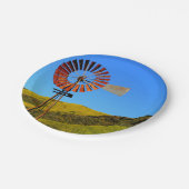 Wasserpumpen-Windmühle Pappteller (Schrägansicht)