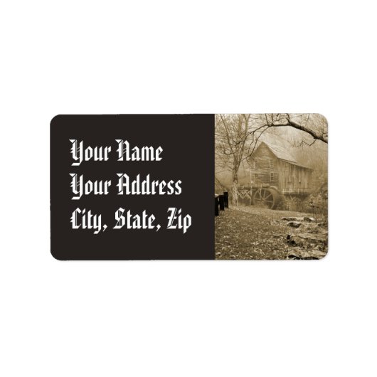 Wasserrad Adressaufkleber (Vorne)