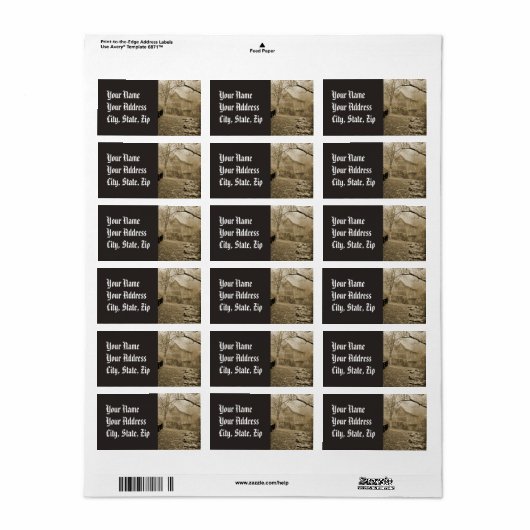 Wasserrad Adressaufkleber (Vorne)