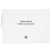 Wasserrad auf dem Land (Rückseite Horizontal)