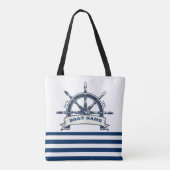 Wasserrad, blaue Streifen Tasche (Rückseite)