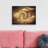 Wasserrad Entwässerungsteich Vintag Leinwanddruck (Insitu (Wohnzimmer))