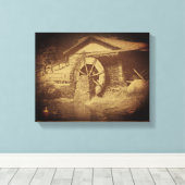 Wasserrad Entwässerungsteich Vintag Leinwanddruck (Insitu (Holzboden))