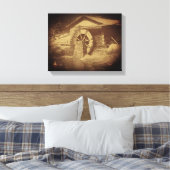 Wasserrad Entwässerungsteich Vintag Leinwanddruck (Insitu (Schlafzimmer))