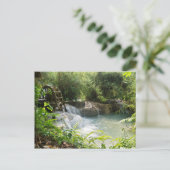 Wasserrad in Forest River, Khoung Si Falls, Laos Postkarte (Stehend Vorderseite)