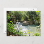 Wasserrad in Forest River, Khoung Si Falls, Laos Postkarte (Vorne/Hinten)