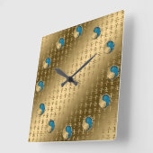 Wasserratte Quadratische Wanduhr (Winkel)