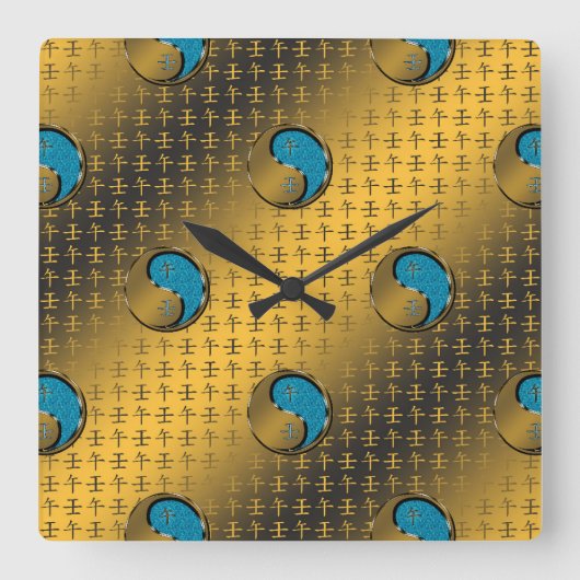 Wasserratte Quadratische Wanduhr (Vorderseite)