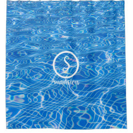 Wasserreflektion mit individuell anpassbarem Logo  Duschvorhang
