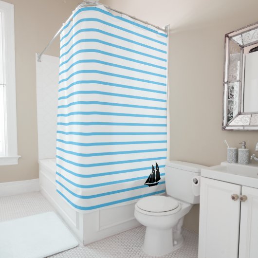 Wasserreifen und Segelboot Duschvorhang (Beispiel)