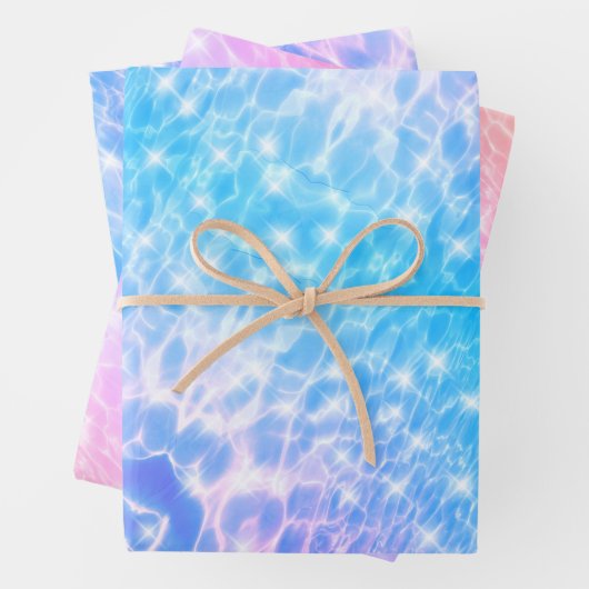 Wasserreifen Wasser Texturen moderne schicke elega Geschenkpapier Set (Beispiel)