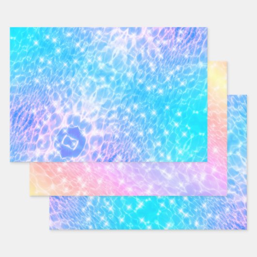 Wasserreifen Wasser Texturen moderne schicke elega Geschenkpapier Set (Set)