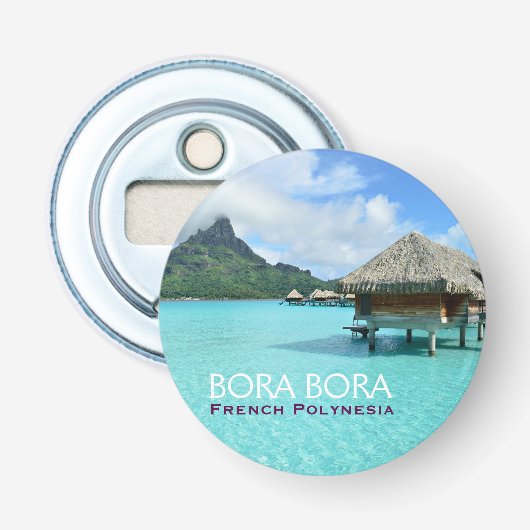 Wasserresort auf Bora Bora mit Text Flaschenöffner (Vorderseite)