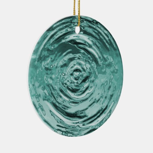 Wasserriss Aquamarin Keramikornament (Rechts)