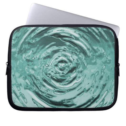 Wasserriss Aquamarin Laptopschutzhülle (Vorderseite)