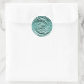 Wasserriss Aquamarin Runder Aufkleber (Tasche)