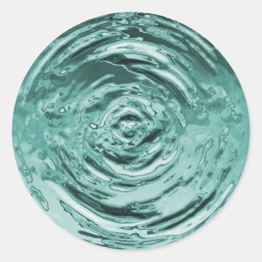 Wasserriss Aquamarin Runder Aufkleber (Vorderseite)