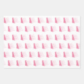 Wasserrosa und weißes Segelboot Geschenkpapier Set (Vorderseite 2)