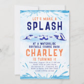 Wasserrutschbahn zum Geburtstag Einladung (Vorderseite)