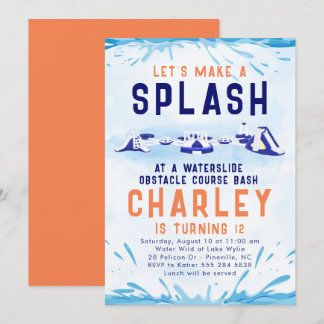 Wasserrutschbahn zum Geburtstag Einladung