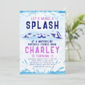 Wasserrutschbahn zum Geburtstag Einladung (Stehend Vorderseite)