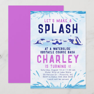 Wasserrutschbahn zum Geburtstag Einladung