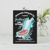 Wasserrutschbecken Geburtstagsparty Einladung (Stehend Vorderseite)