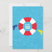 Wasserrutsche Abschluss Bash / Pool-Party Einladun Einladung (Rückseite)