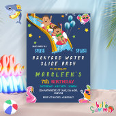 Wasserrutsche Birthday Boy oder Girl Splash Party Einladung