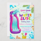 Wasserrutsche Geburtstag, Lass uns einen Spritzer Einladung (Vorderseite)