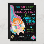 Wasserrutsche Geburtstagseinladung Splish splash P Einladung (Vorne/Hinten)