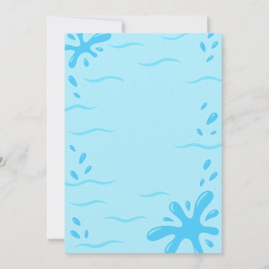 Wasserrutsche Geburtstagsparty Einladung (Rückseite)