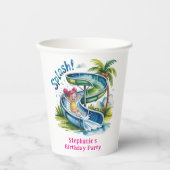 Wasserrutsche Girl Birthday Party Pappbecher (Vorderseite)