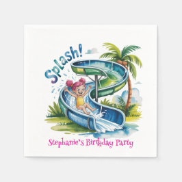 Wasserrutsche Girl Birthday Party Serviette