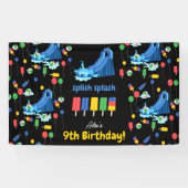 Wasserrutsche Kinder Sommer Splish Splash Geburtst Banner (Horizontal)