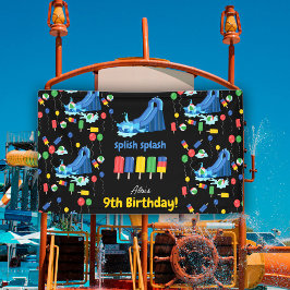 Wasserrutsche Kinder Sommer Splish Splash Geburtst Banner