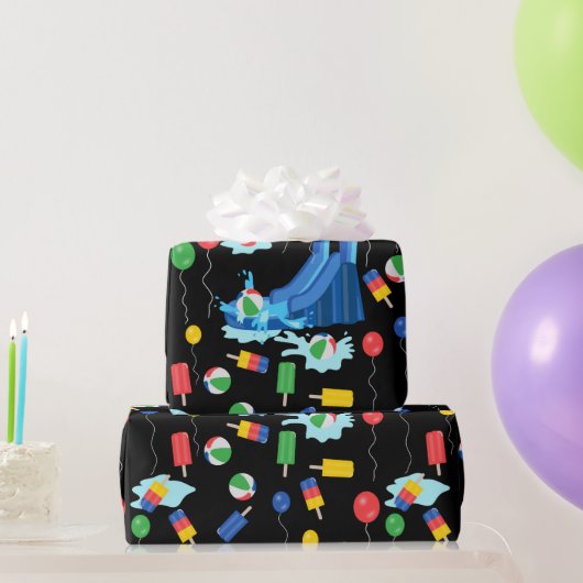 Wasserrutsche Kinder Sommerjunge Mädchen Spaß Geschenkpapier (Partygeschenke)