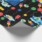 Wasserrutsche Kinder Sommerjunge Mädchen Spaß Geschenkpapier (Ecke)