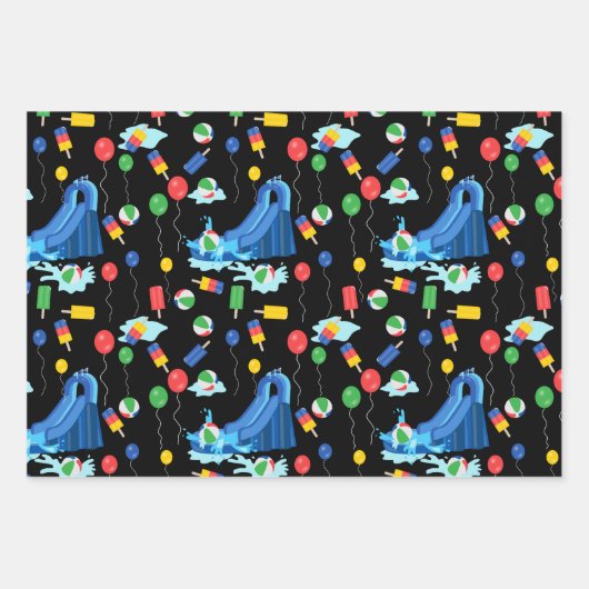 Wasserrutsche Kinder Sommerjunge Mädchen Spaß Geschenkpapier Set (Vorderseite 2)