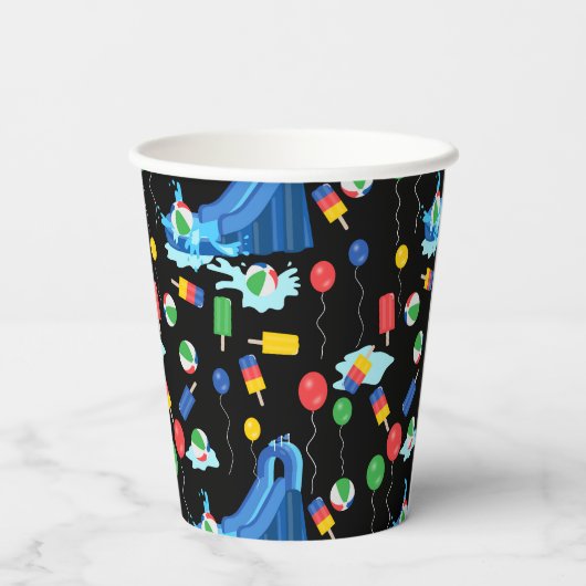 Wasserrutsche Kinder Sommerjunge Mädchen Spaß Pappbecher (Rückseite)