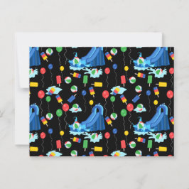 Wasserrutsche Kinder Sommerjunge Mädchen Spaß Postkarte