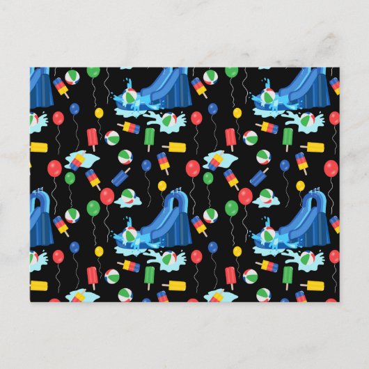 Wasserrutsche Kinder Sommerjunge Mädchen Spaß Postkarte (Vorderseite)