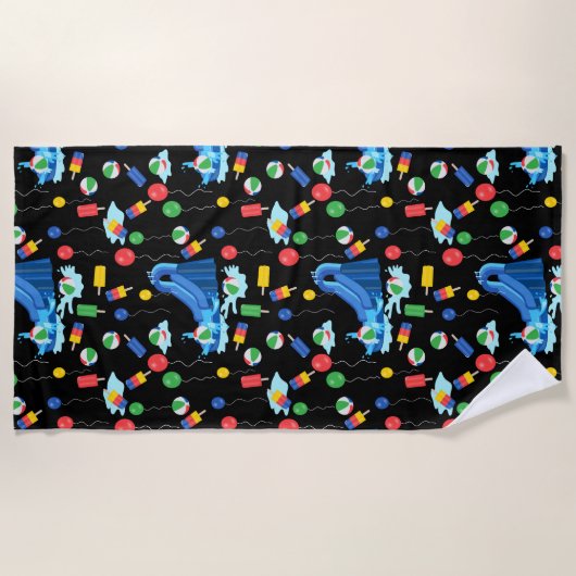 Wasserrutsche Kinder Sommerjunge Mädchen Spaß Strandtuch (Vorderseite)