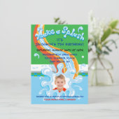 Wasserrutsche Park Pool Party Einladung (Stehend Vorderseite)