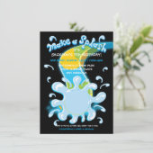 Wasserrutsche Park Pool Party Foto Einladung (Stehend Vorderseite)