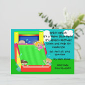 Wasserrutsche Party Einladung (Stehend Vorderseite)