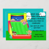 Wasserrutsche Party Einladung (Vorne/Hinten)