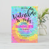 Wasserrutsche Party Einladung Gefärbte Krawatte Wa (Stehend Vorderseite)