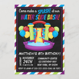 Wasserrutsche Party Einladung Sommergeburtstag Par
