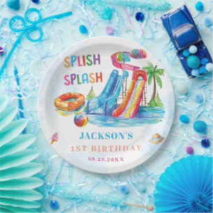 Wasserrutsche Spritz Spratz Geburtstagsfeier Pappteller